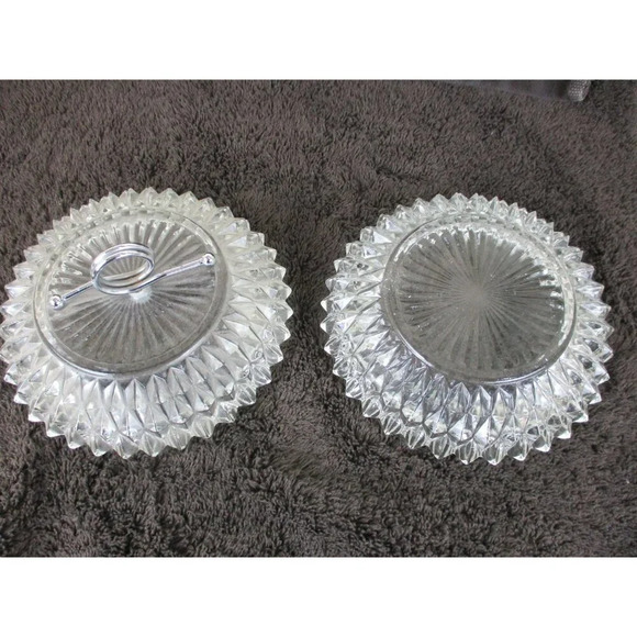 Crystal-lidded dish Small candy catchall trinket holder Indiana keepsake - Picture 4 of 5